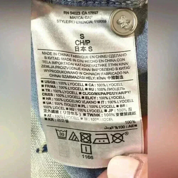 Vintage Gap 1969 Lyocell Chambray Button Down Shirt Women's‎ Size Small - Picture 6 of 8